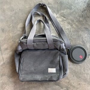 Grey Washed Canvas Zippered Tote Bag — Dog Gear!